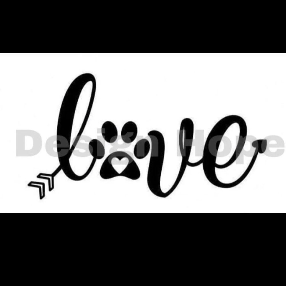 Love paw print decal 4”